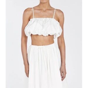 Dissh White Monty Bubble Crop Top